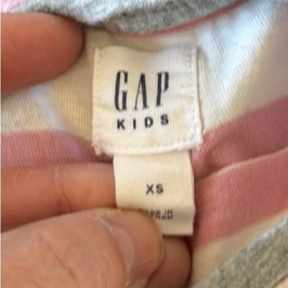 GAP Pink and Green Long Sleeve Tee with Stripes